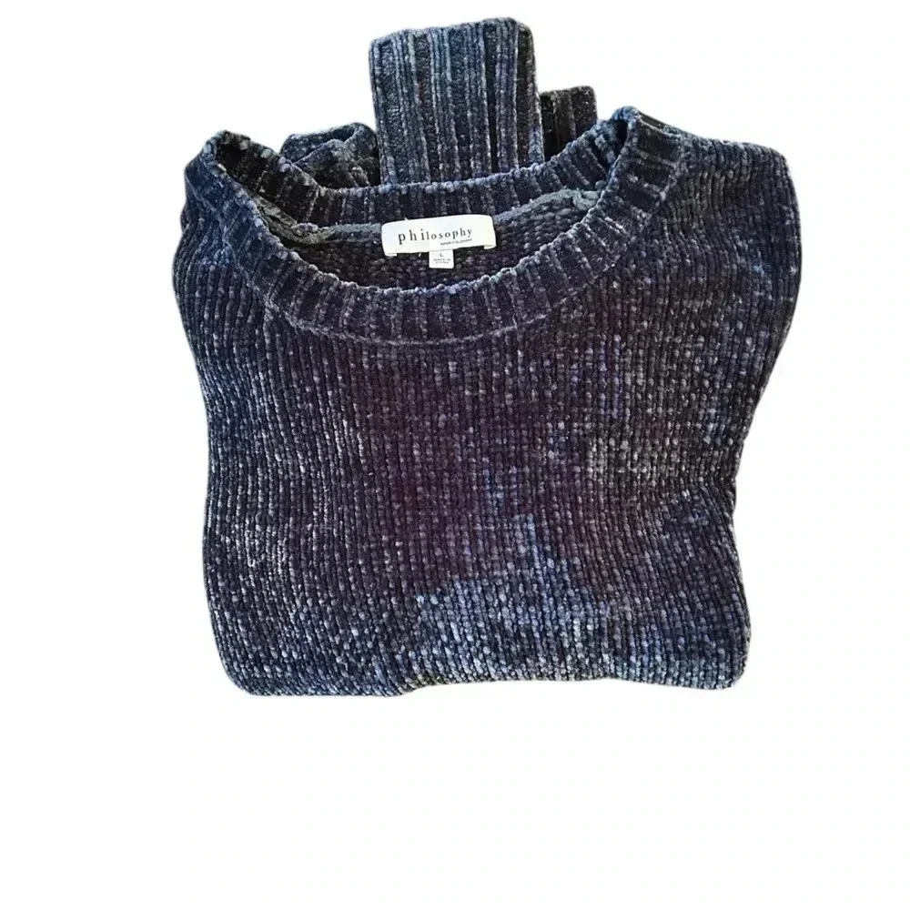 Super Soft Chenille Crew Neck Philosophy Sweater Size L